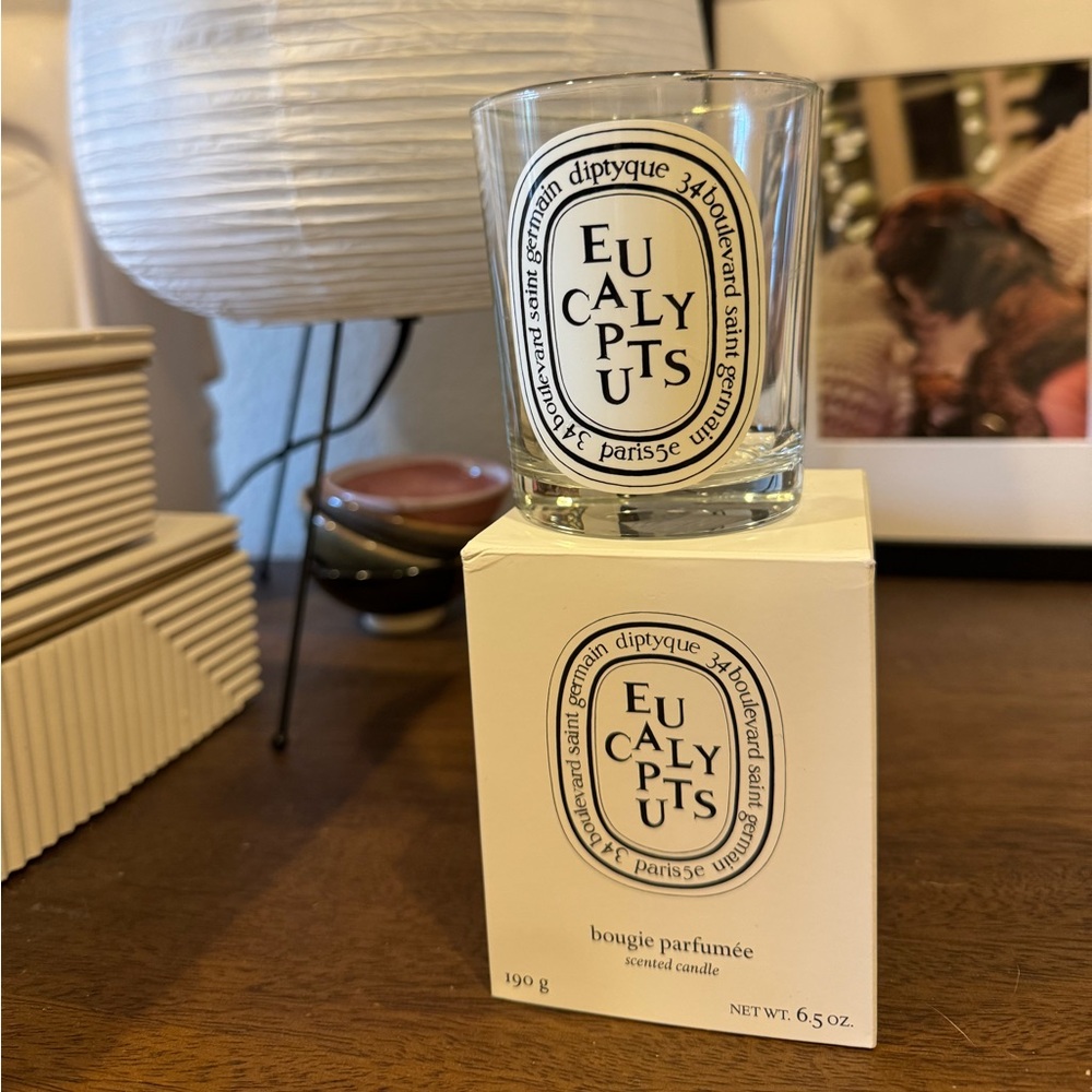 DIPTYQUE Empty Glass Candle Holder 6.5 oz Eucalyptus Upcycle Container
